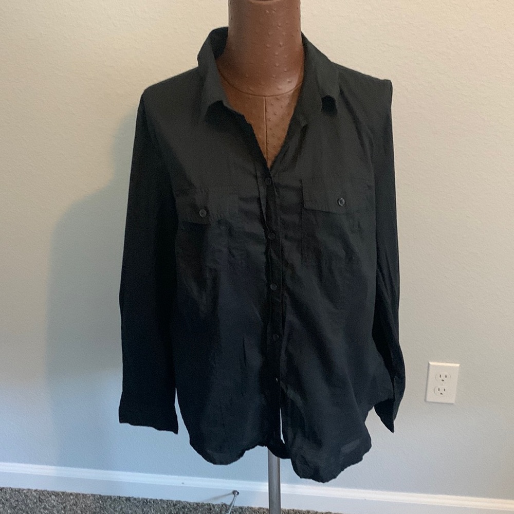 Michael Kors black button down shirt